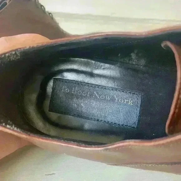 To Boot New York Mens 11 Luxury Leather Wingtip Oxford Shoes Made in Italy - Picture 9 of 9